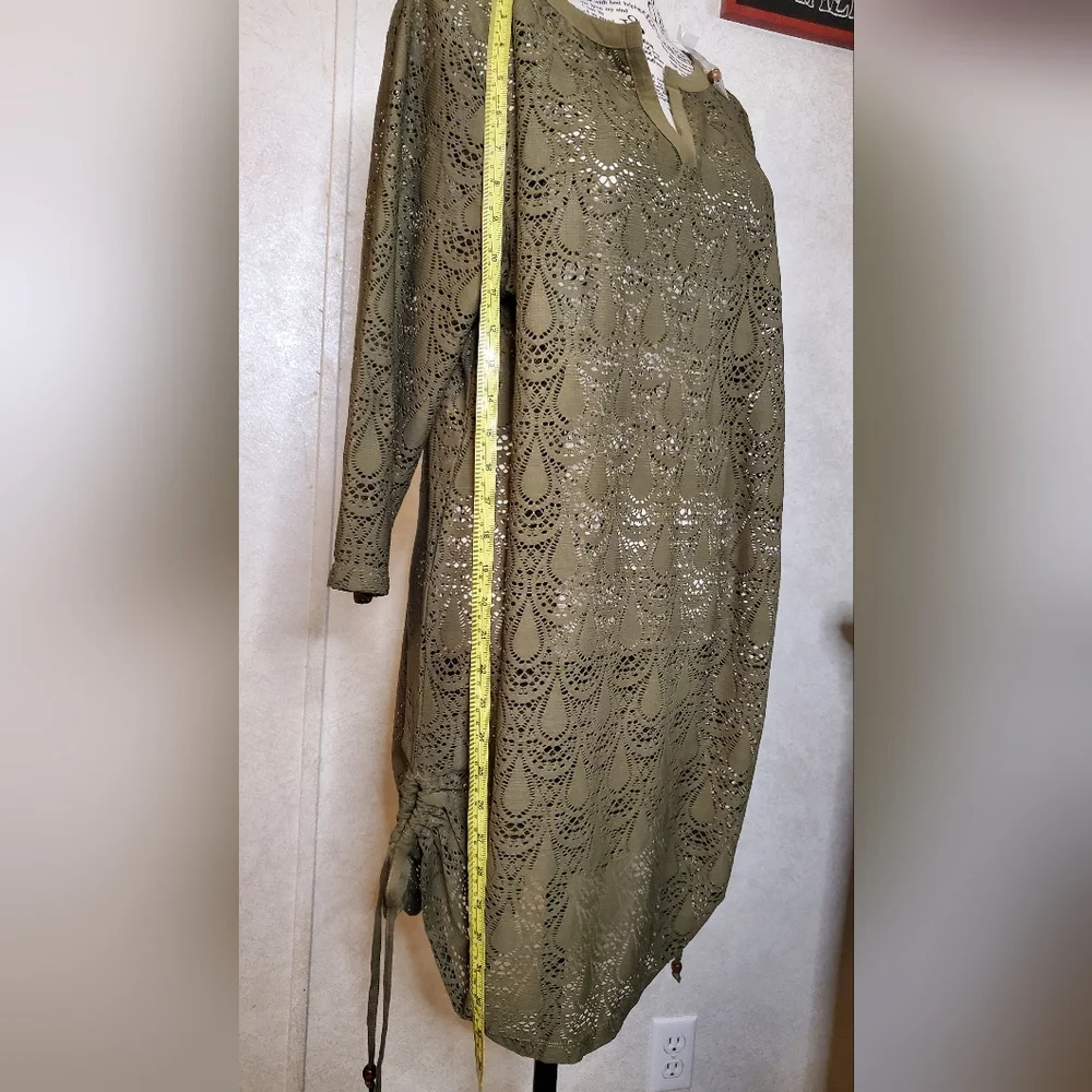 NWOT D&Co. Beach Olive Lace Swim Cover Up Size:M